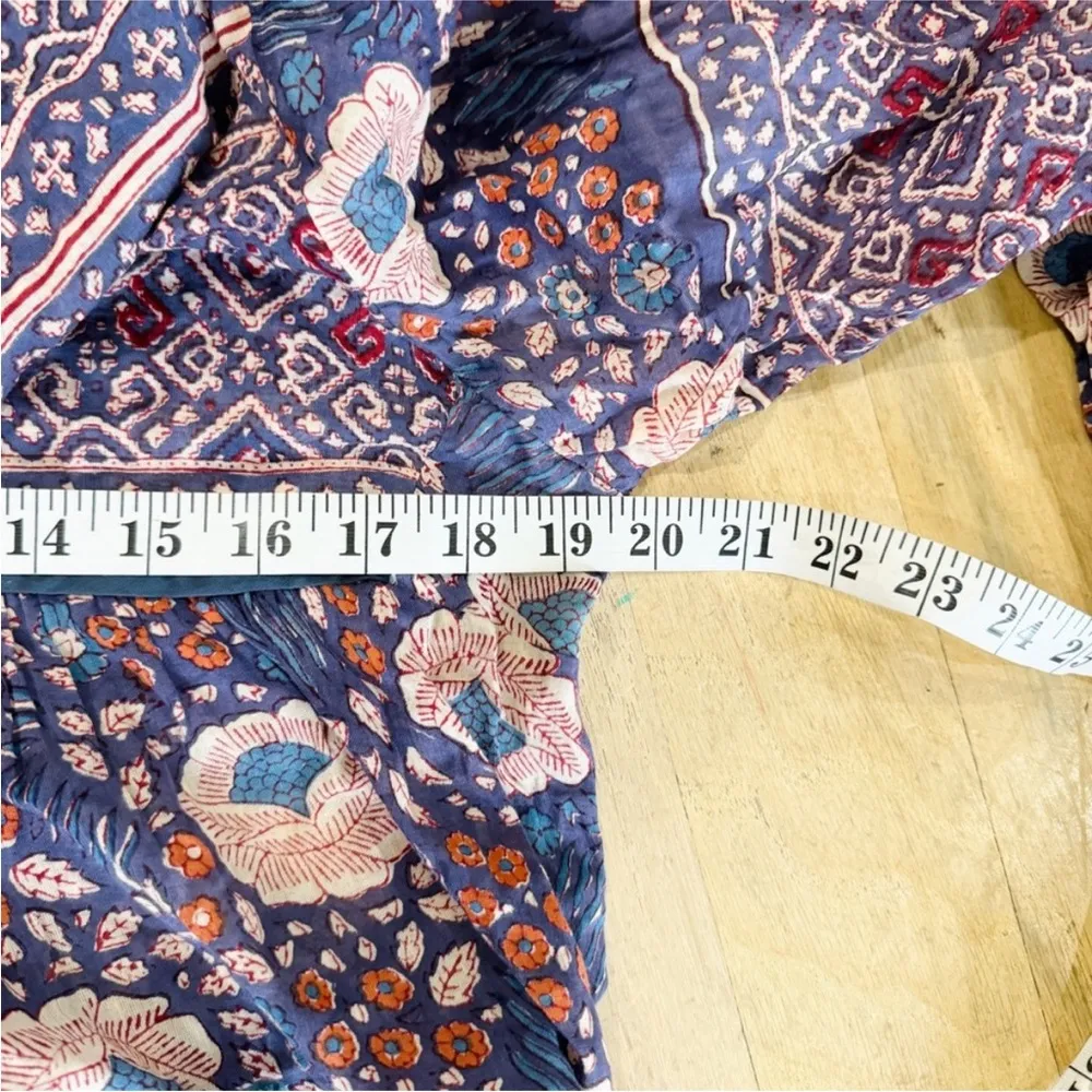 Matta Yamini Booj Boho Floral Midi Dress NEW Blue Size L - Image 9