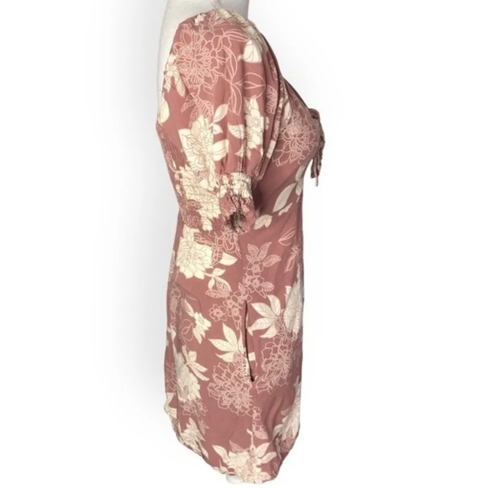 Mimi Chica Floral Tie Front Puff Sleeve Babydoll Mini Dress - Image 54