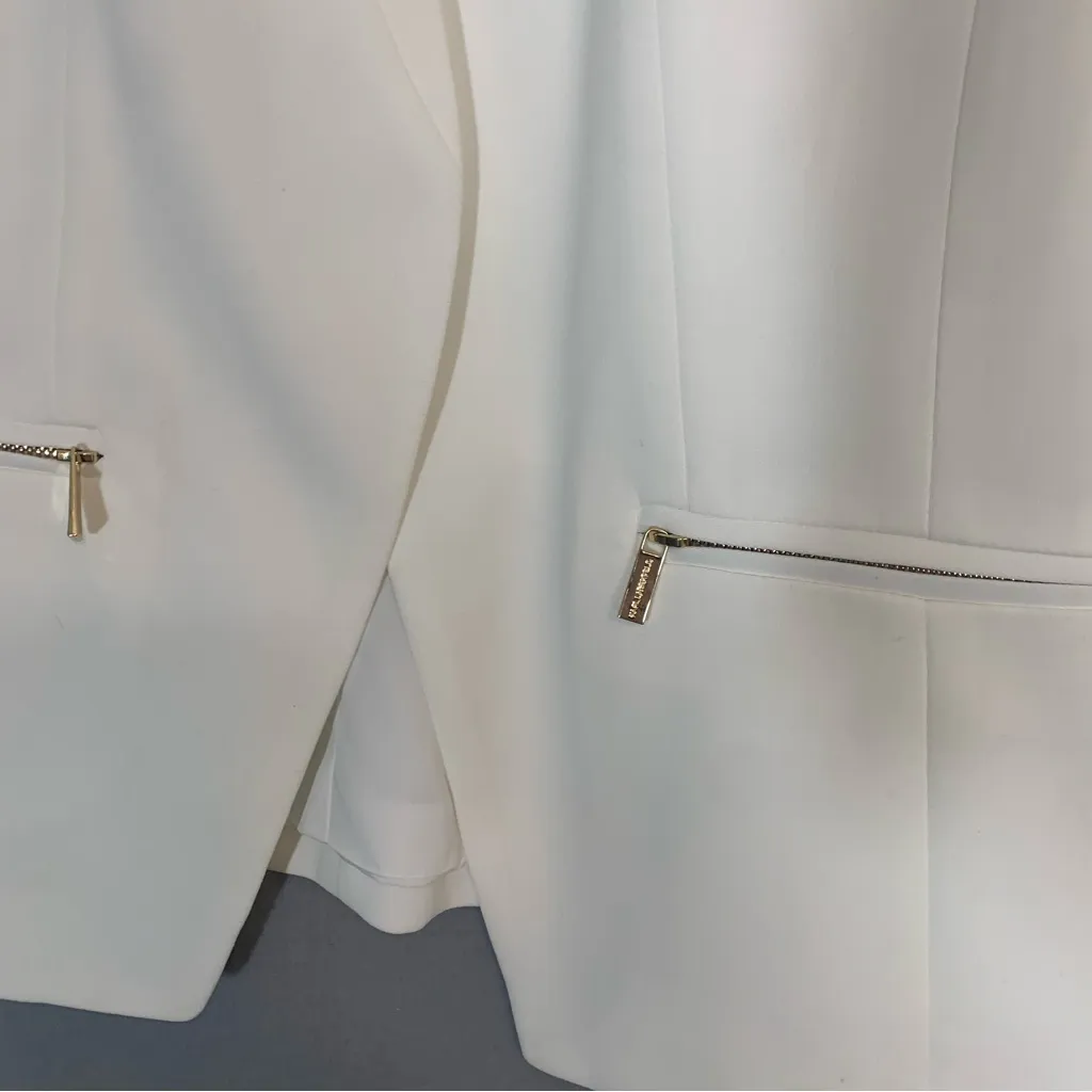 Karl Lagerfeld White Tailored Blazer Ladies Sz 4 Paris - Image 3