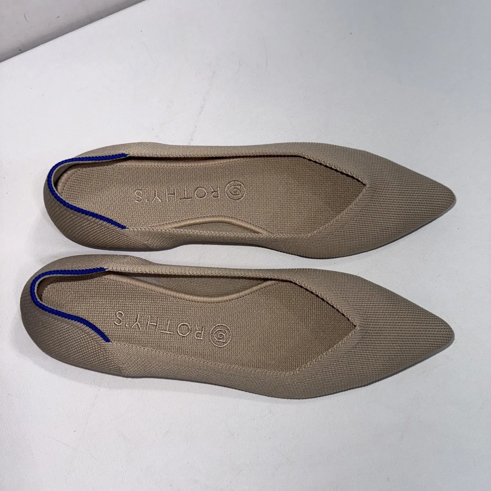 Rothy's The Point Beige Old Money Preppy Designer Slip On Flats Size 9.5 - Image 4