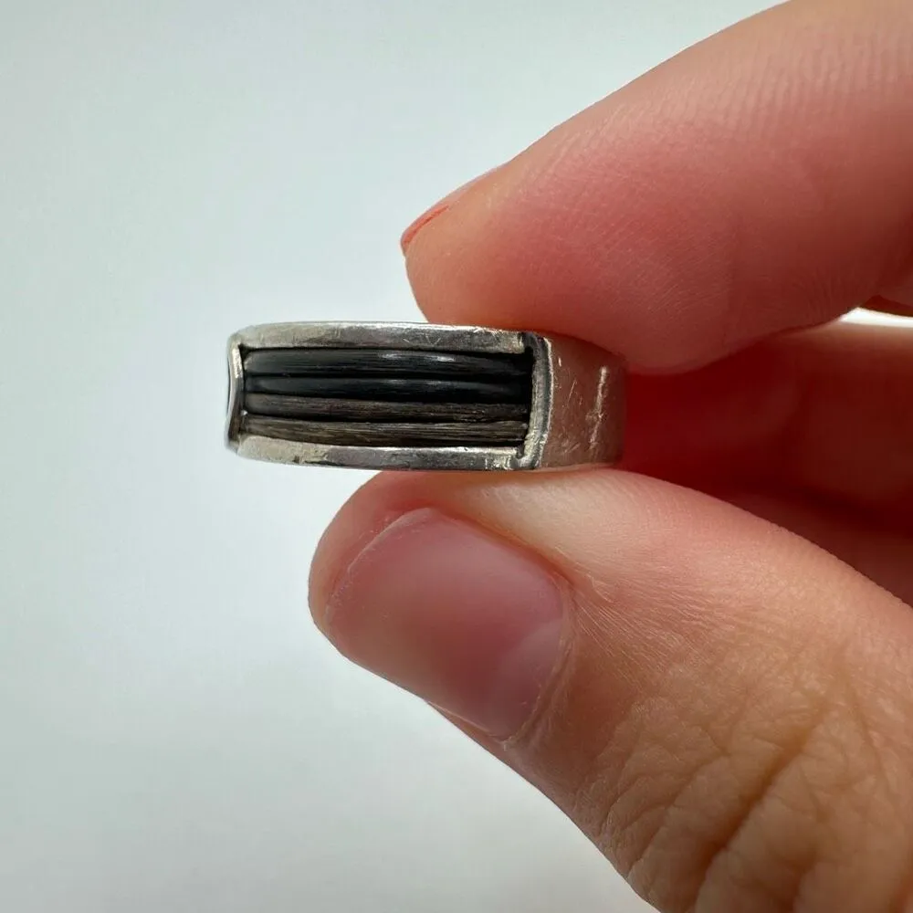 Valentino Garavani Sterling Silver Logo Ring Size 5‎ - Image 2