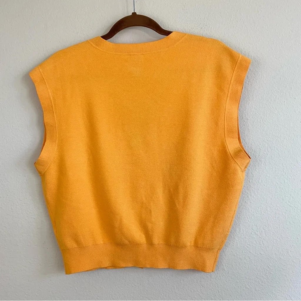 Maeve by Anthropologie Slouchy Cardigan Sweater Vest In Orange Size XXS - Image 5