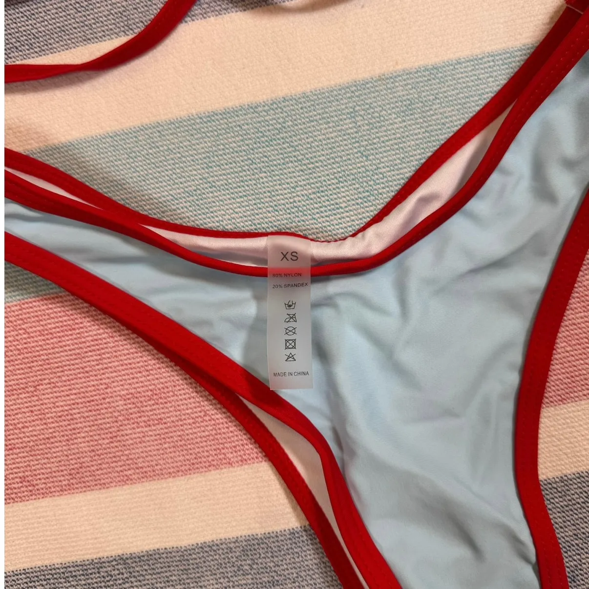 NWOT Sky Blue & Red Micro Bikini Set – Size XS - Image 5