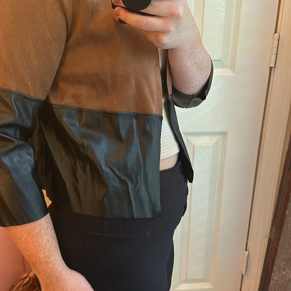 Venti 6 ColorBlock Suede & Vegan Leather Jacket Brown - Image 4