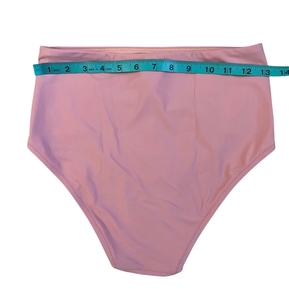 Madewell  Second Wave Retro High-Waisted Bikini Bottom Pink Small NWT - Image 6