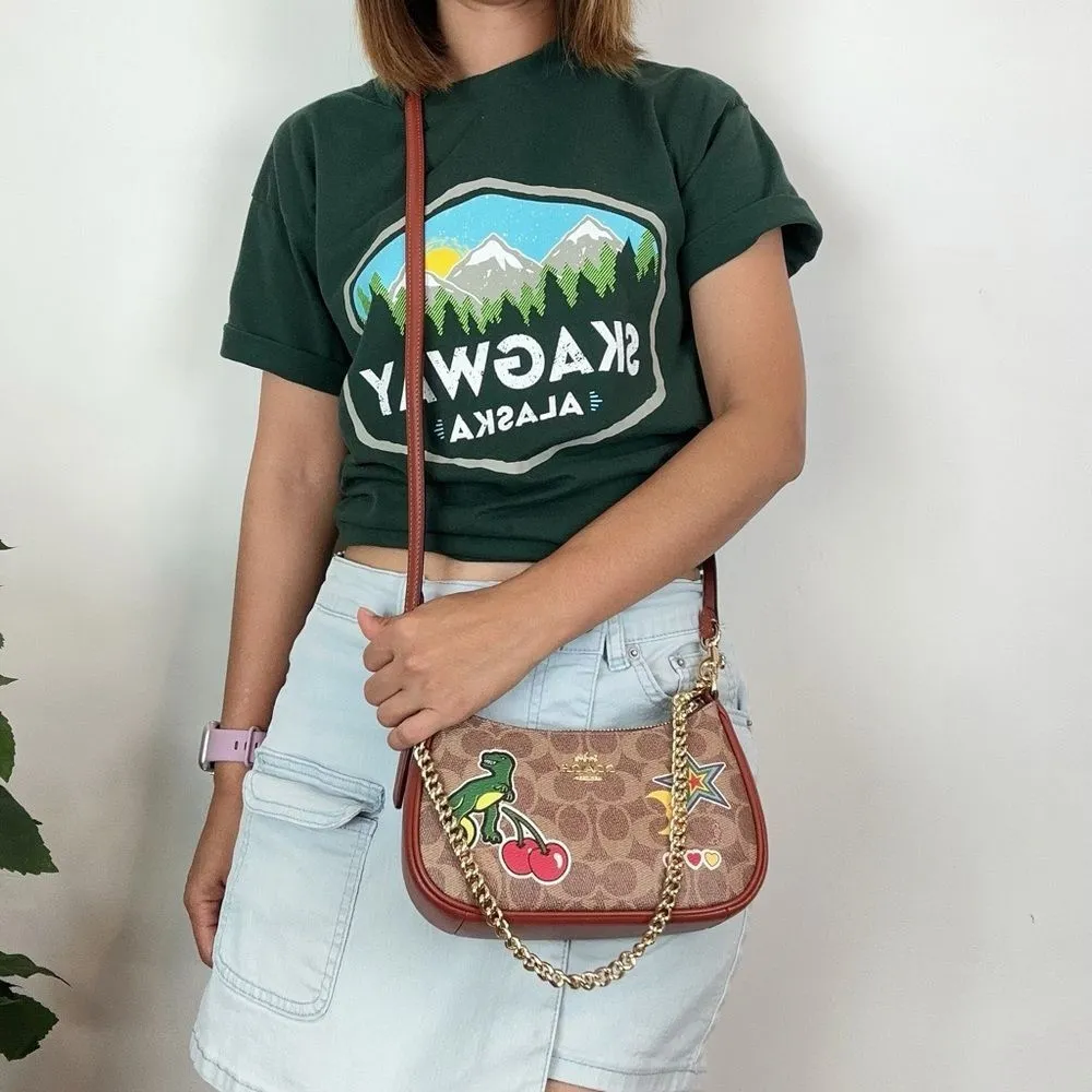 NWT Coach Teri‎ Mini Crossbody Bag In Signature Canvas With Sticker Print - Image 9