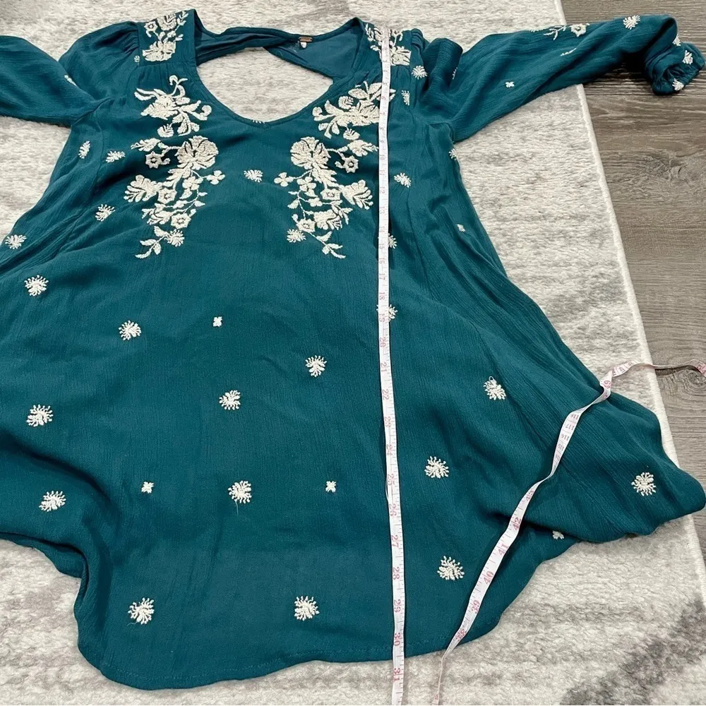 Free People Green Sweet Tennessee Embroidered Long Sleeve Dress - Image 14