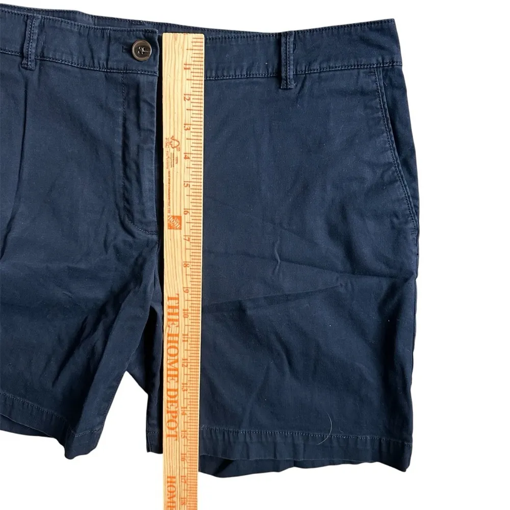 Talbots Women’s Weekend Shorts Navy Blue Size 12 Cotton Spandex Casual Chino - Image 2