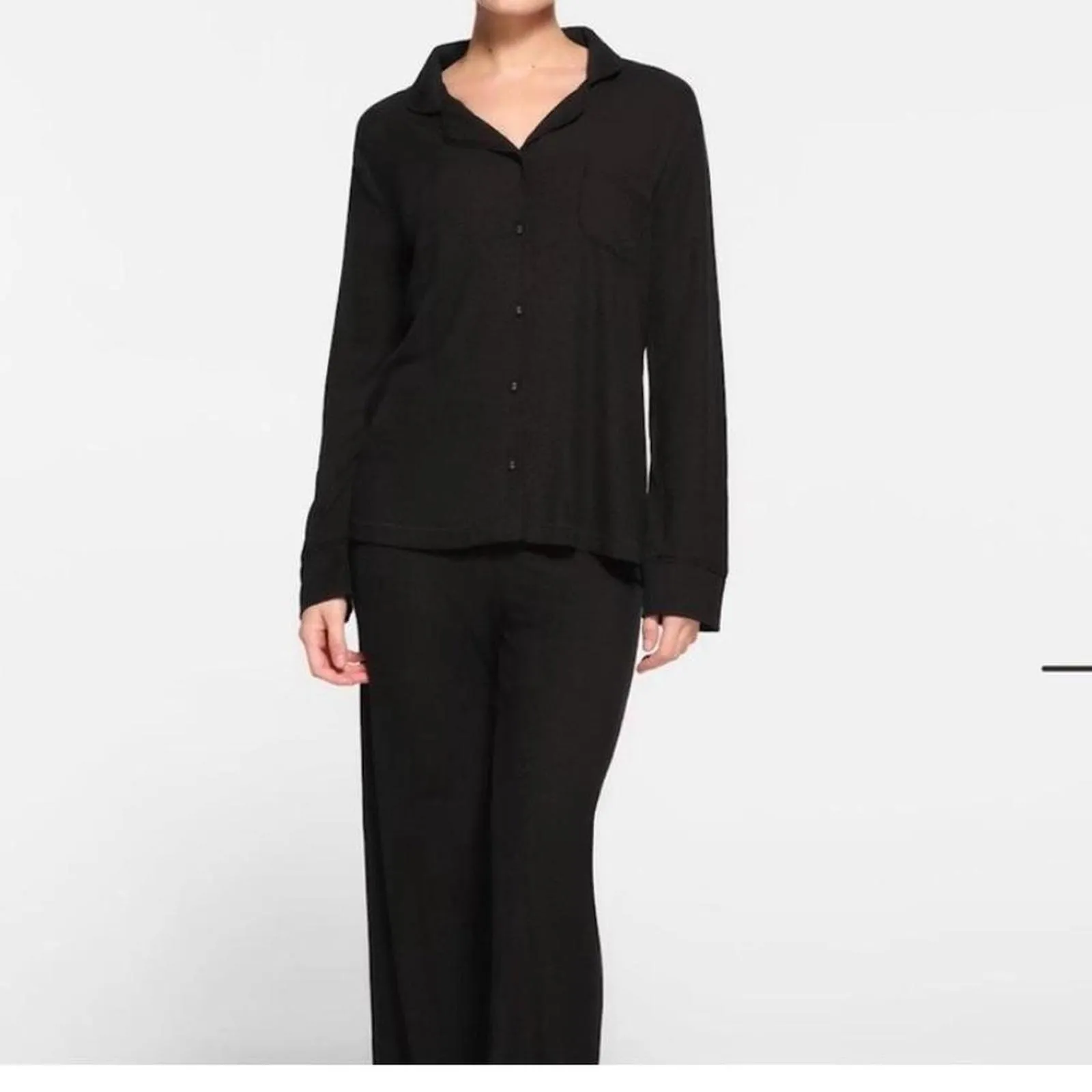 skims black pajama set size xs. originally $128 - Image 7
