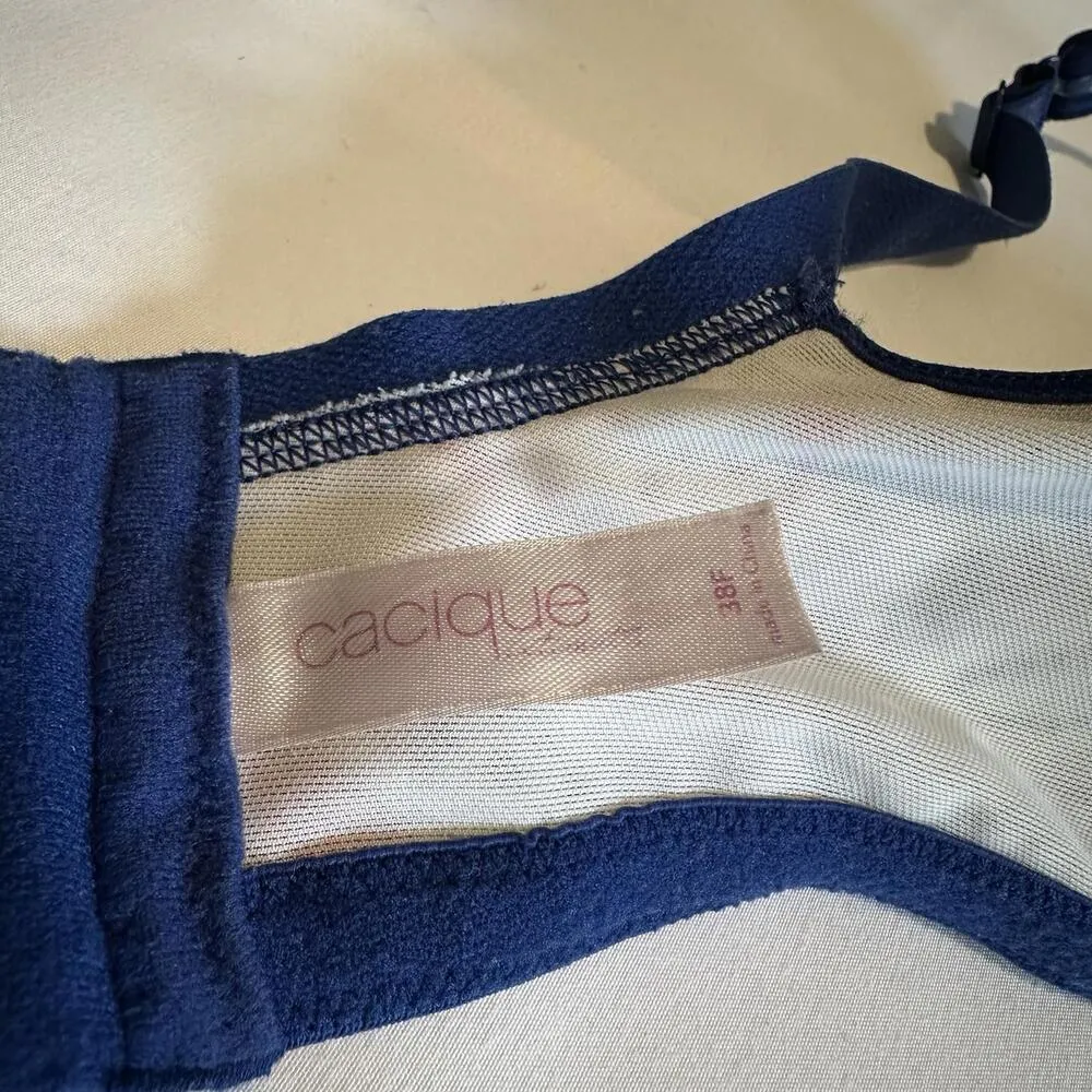 Cacique 38F Multi Color Patterned Lined Underwire No Padding Blue - Image 9
