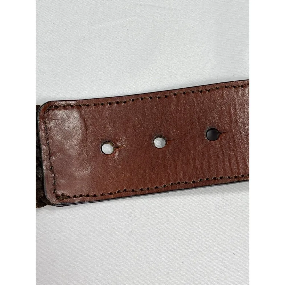 The Limited SKU 7891 Womens Genuine Leather Braided Belt With Brass Buckle Size - Image 2