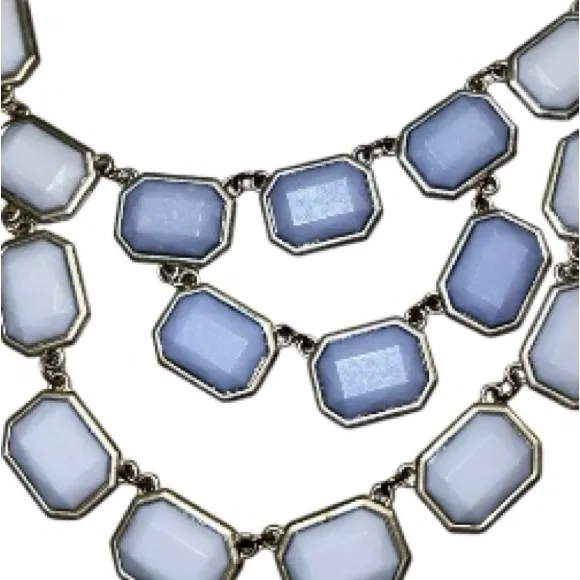 Elegant light and dark Blue Statement Necklace - Image 3