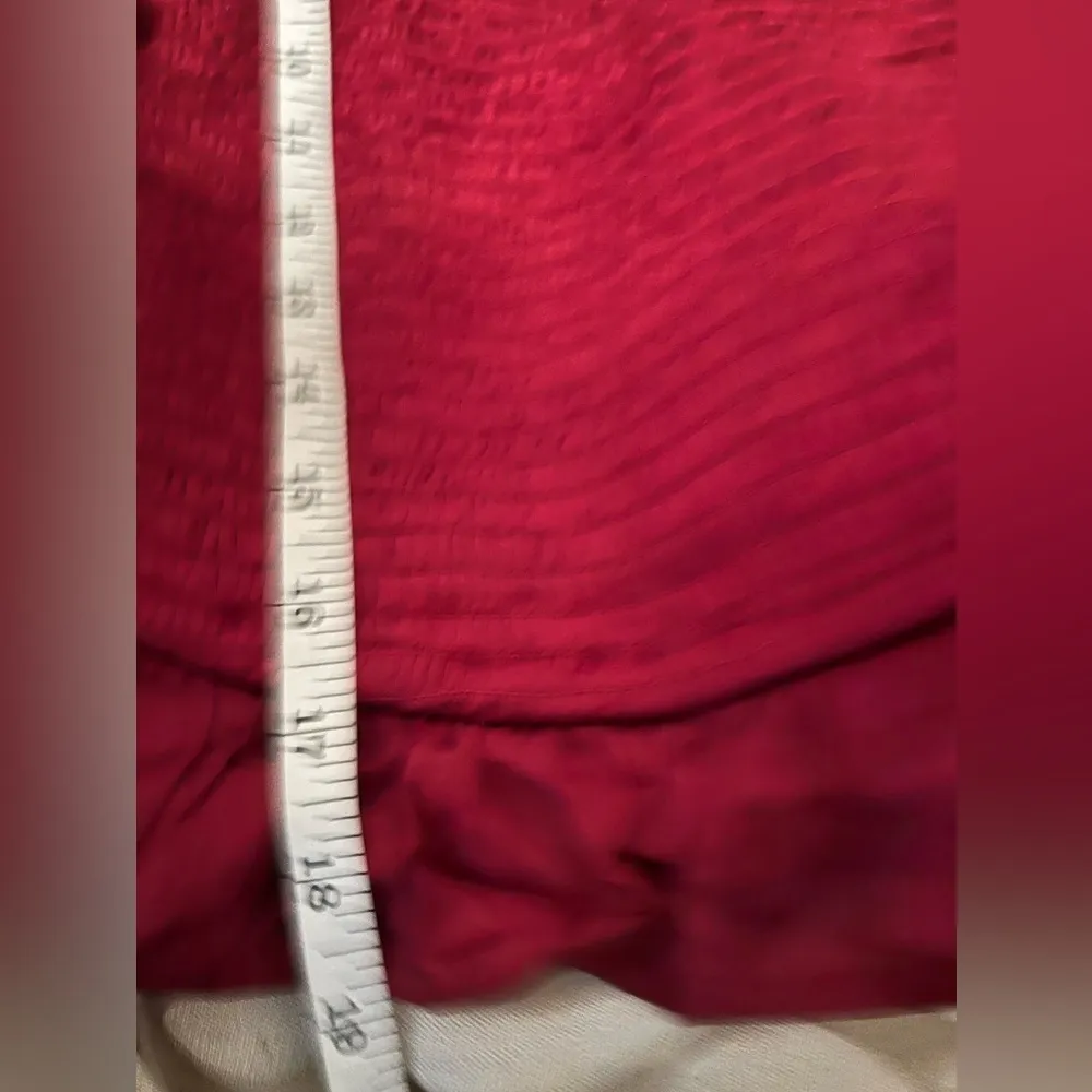 Band of the Free LEA RHUBARB SMOCKED
CROP TOP, size Large Red - Image 10