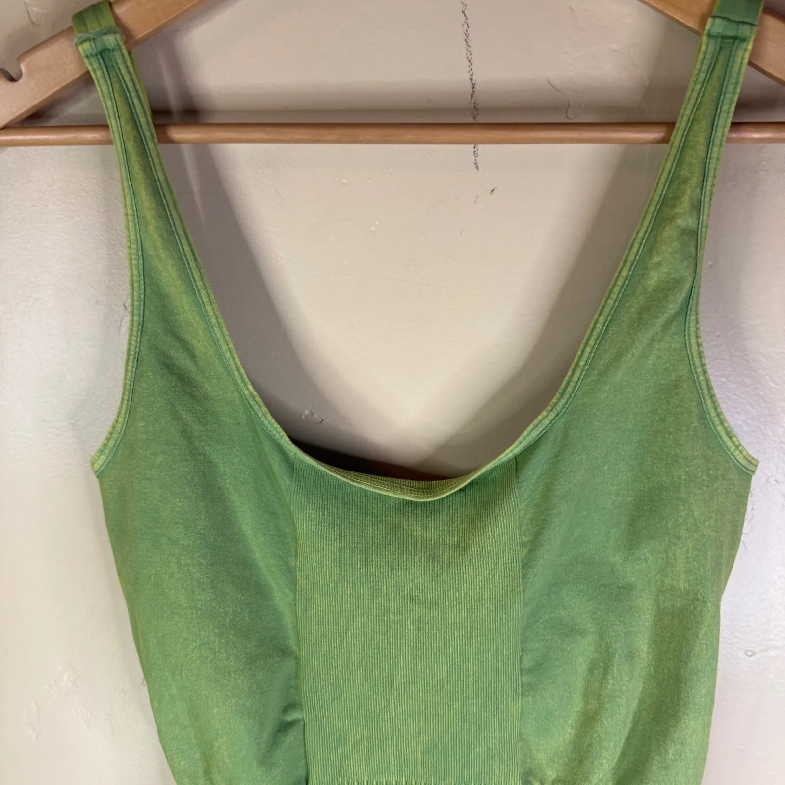 Free People Movement Good Karma Unitard Jumpsuit One Piece Disco Lime Size M/L - Image 4