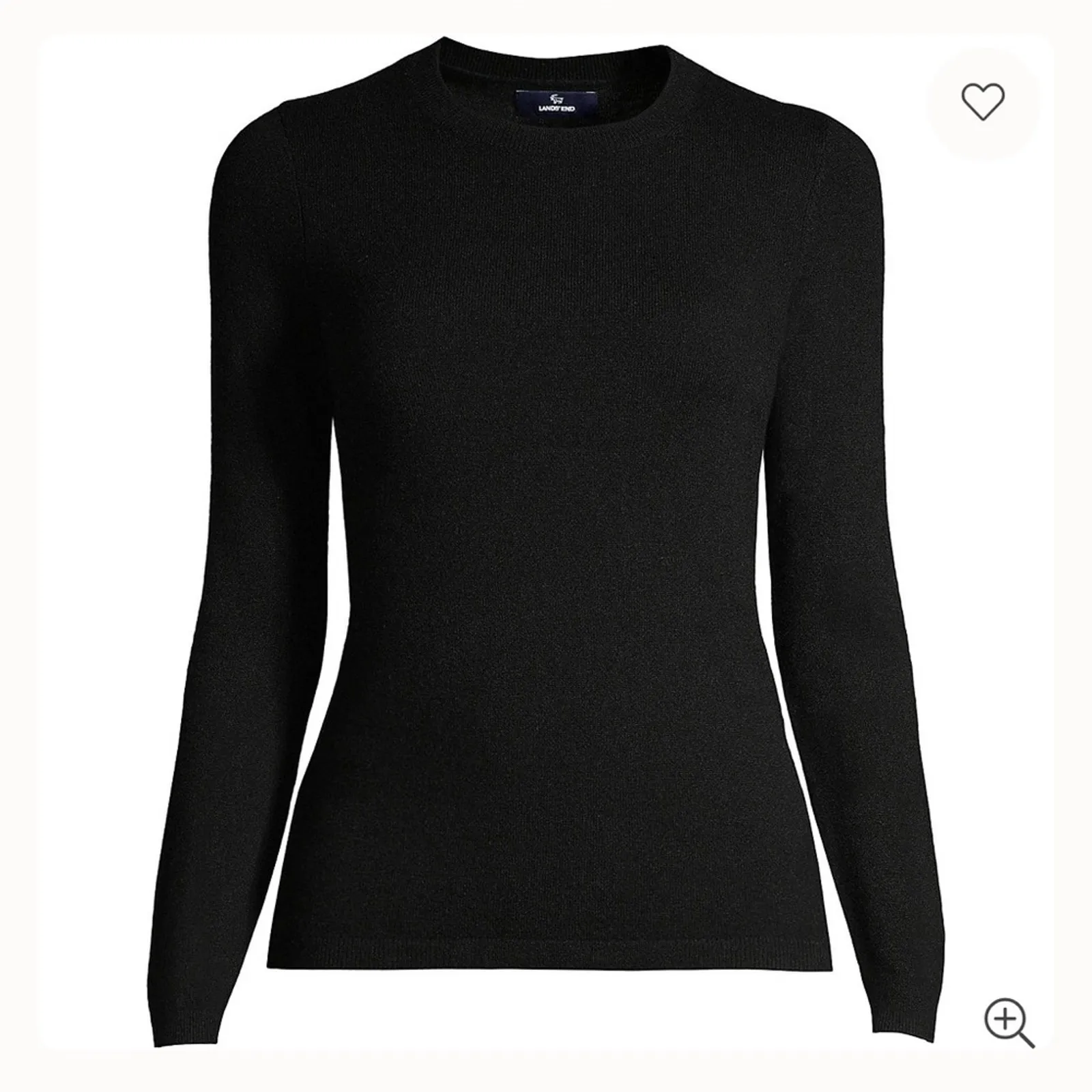 LANDS’ END Classic CASHMERE Black Women's crew neck sweater Size XS Extra Small - Image 13