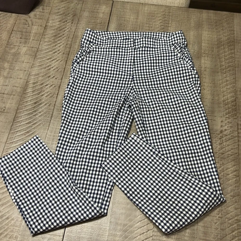 Cynthia Rowley checkered plaid gingham high rise ankle pants - Image 3