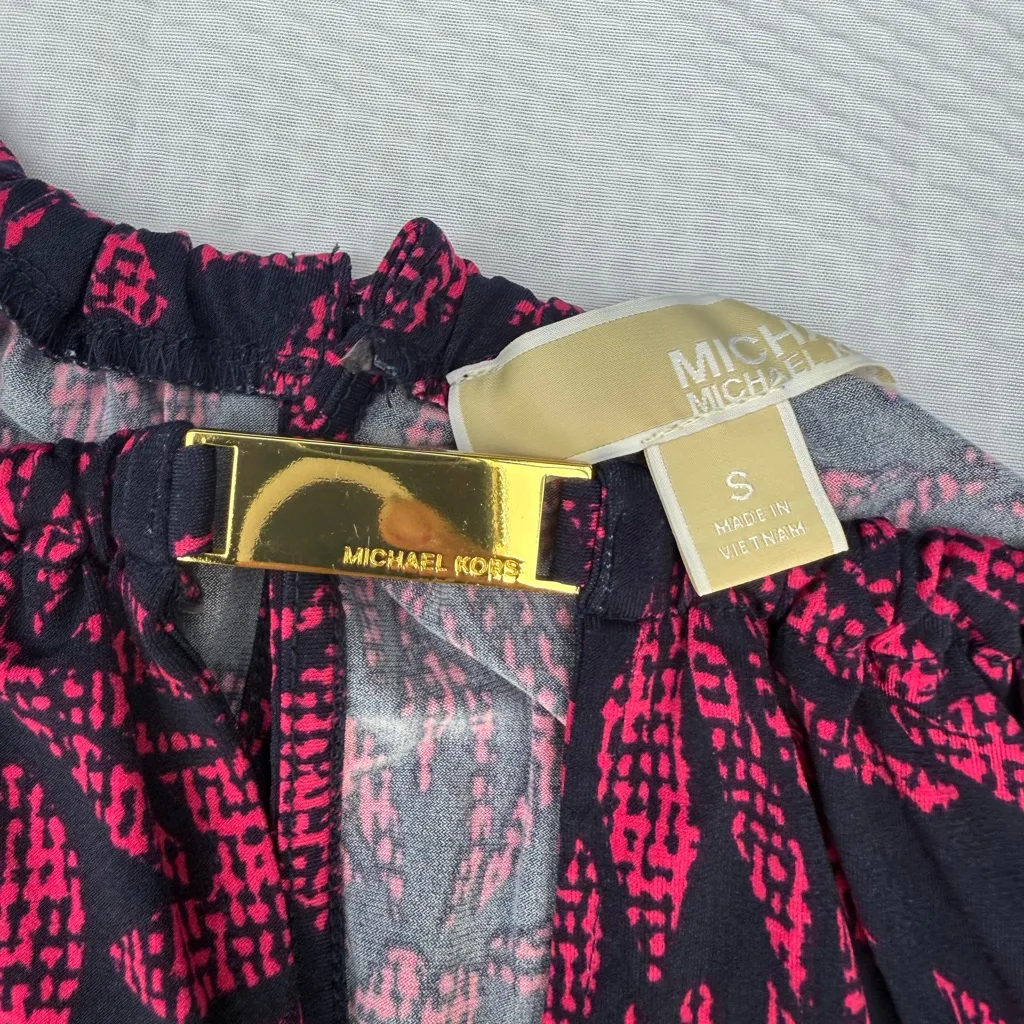 Michael Kors Black and Pink Floral Tank Top - Image 2