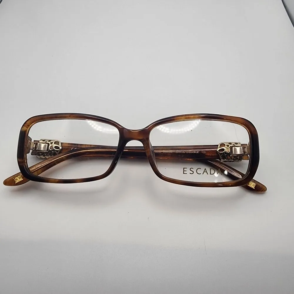 NWOT Escada Brown Prescription Glasses Frames Gold - Image 2