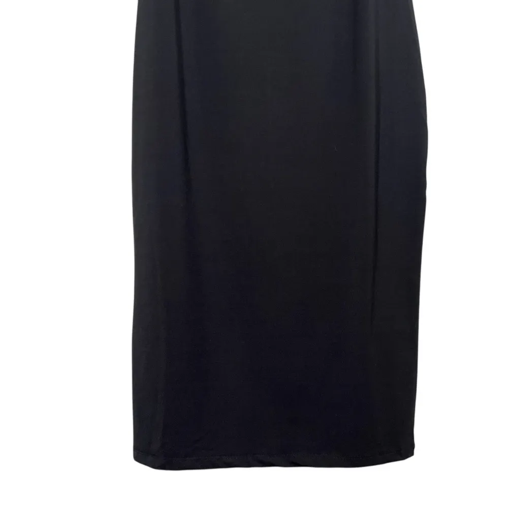 Hatch Black The Body Cap Sleeve Bodycon Bamboo Viscose Blend Midi Dress Size undefined - Image 4