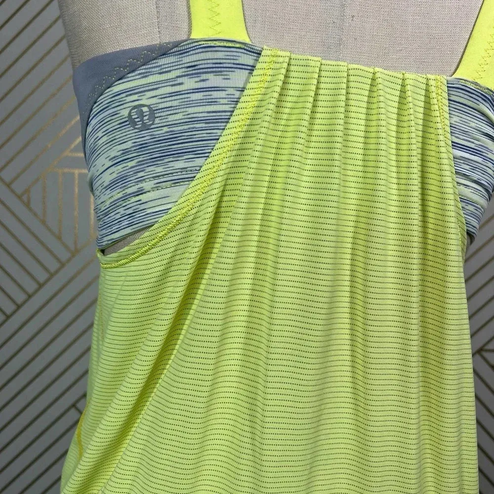 Lululemon Run: Back on Track Tank‎ Top Clarity Yellow Gray Size US 4 - Image 11