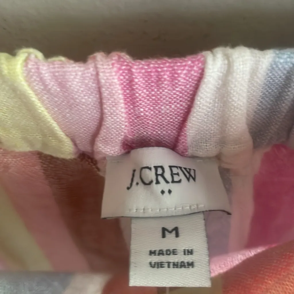 J. Crew Button Down Ruffle Sleeve Striped Linen Blend Top - Image 8