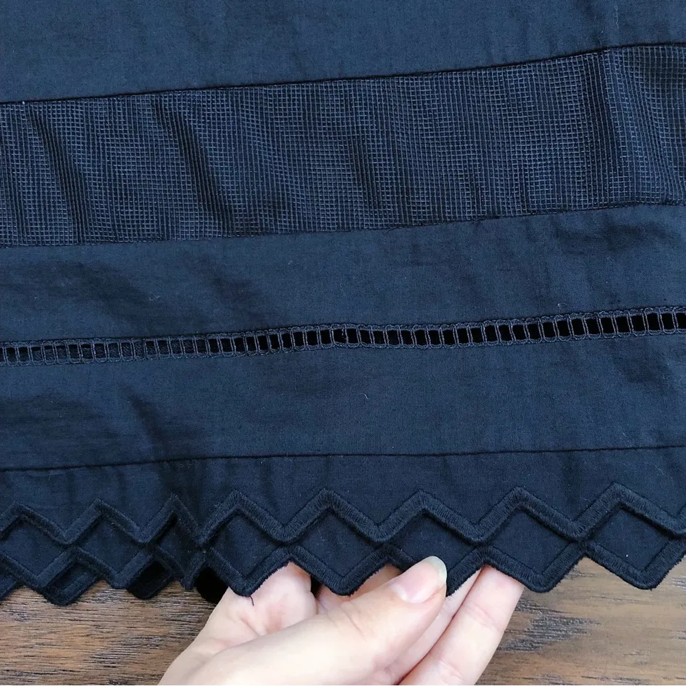 Designers Remix • Lay Top black popover blouse embroidered cotton net Size undefined - Image 8