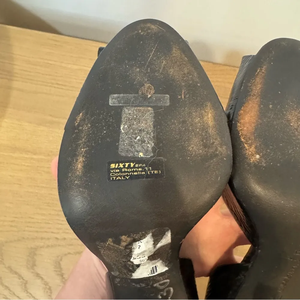 Vintage MISS SIXTY Designer Open Toe High Heel Patent Leather Size 9 40 Pumps - Image 9