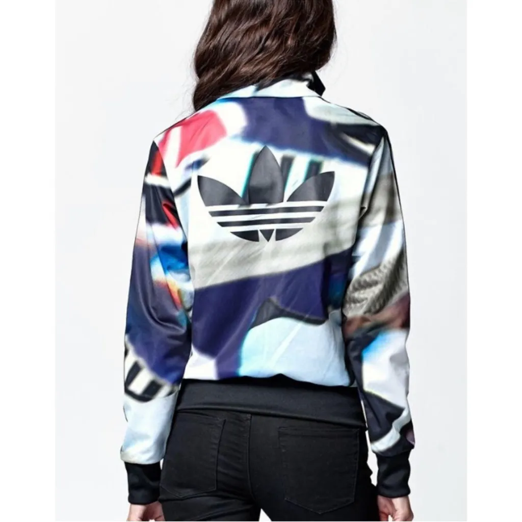 Adidas Originals Firebird Track Jacket Multicolor Iridescent Trefoil Logo Small - Image 2
