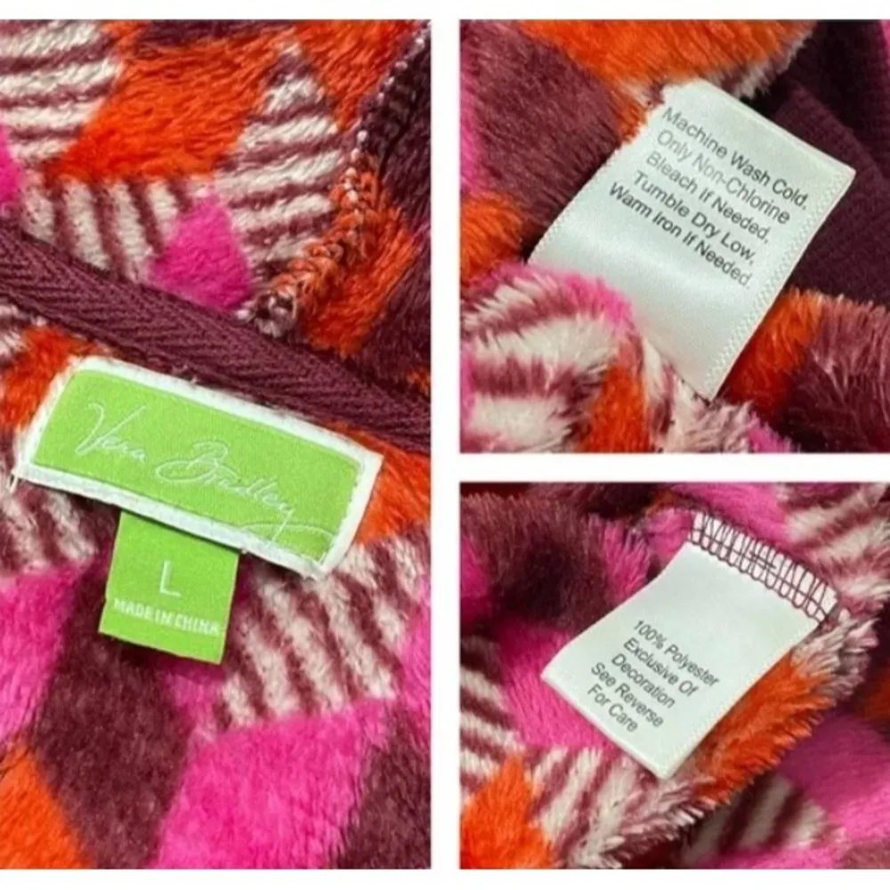 Vera Bradley Women's Colorful Geometric plush Fleece  Pullover Hoodie Large - Image 5