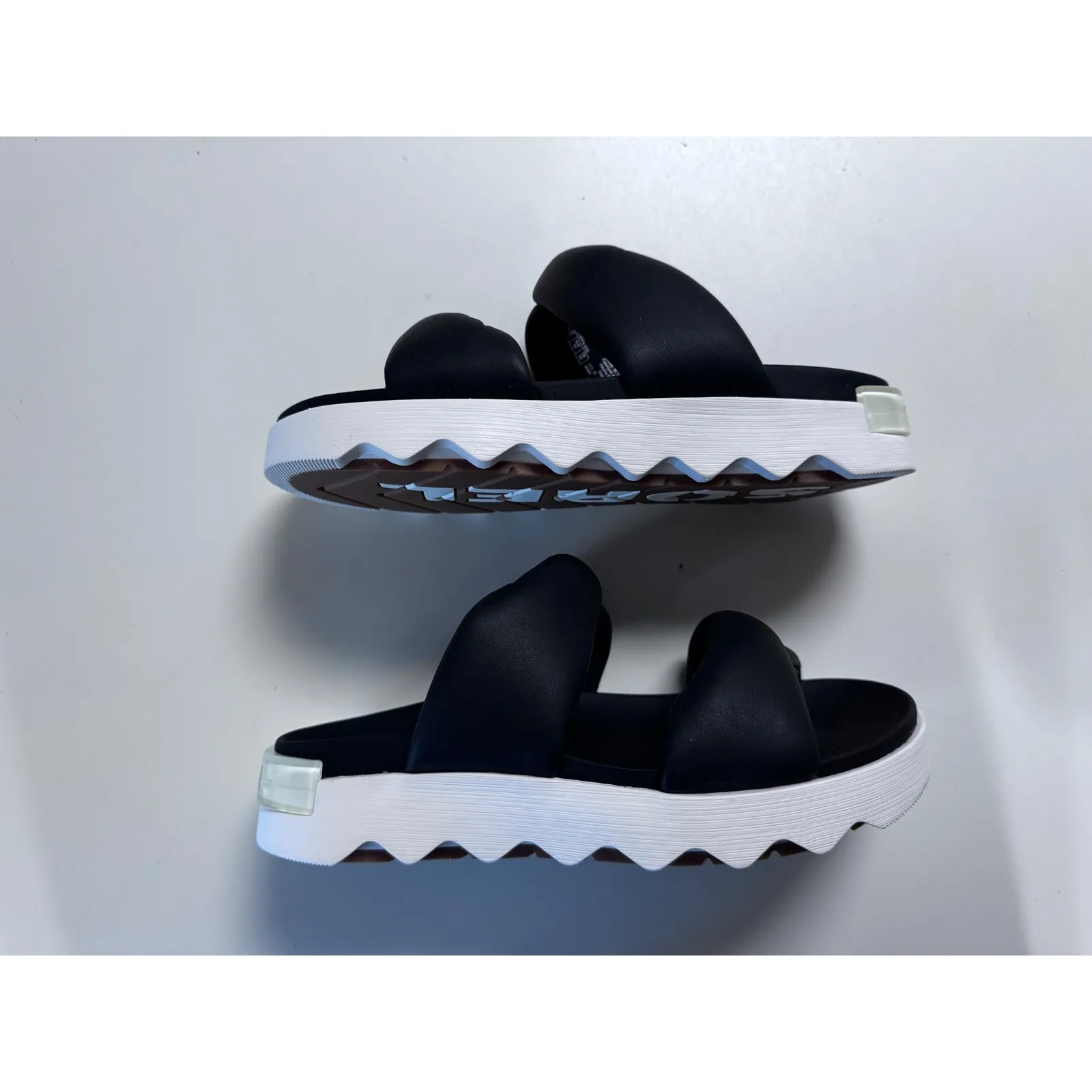 SOREL Vibe Twist Slide Black Sea Salt Women's Size 8 Platform Sandals - Image 7