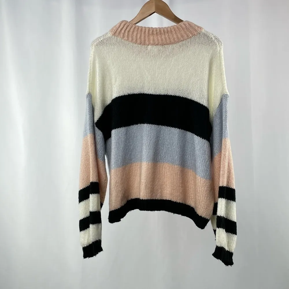 BP. Color Block Stripe Crew Neck Sweater in Multi‎ Size Large - Image 3