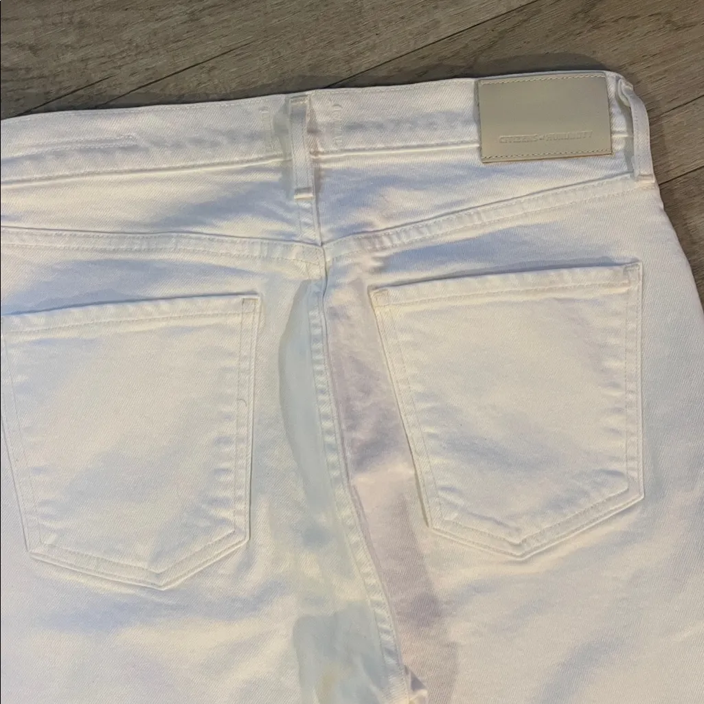 Citizens Of Humanity sz 26 white Charlotte Crop Jeans raw hem premier vintage - Image 7