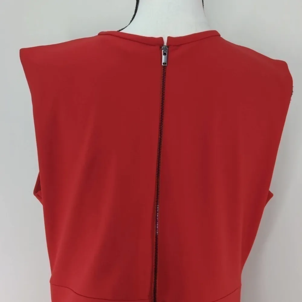 MNG Mango Basics Womens A-line Dress Red Business Career L‎ - Image 5