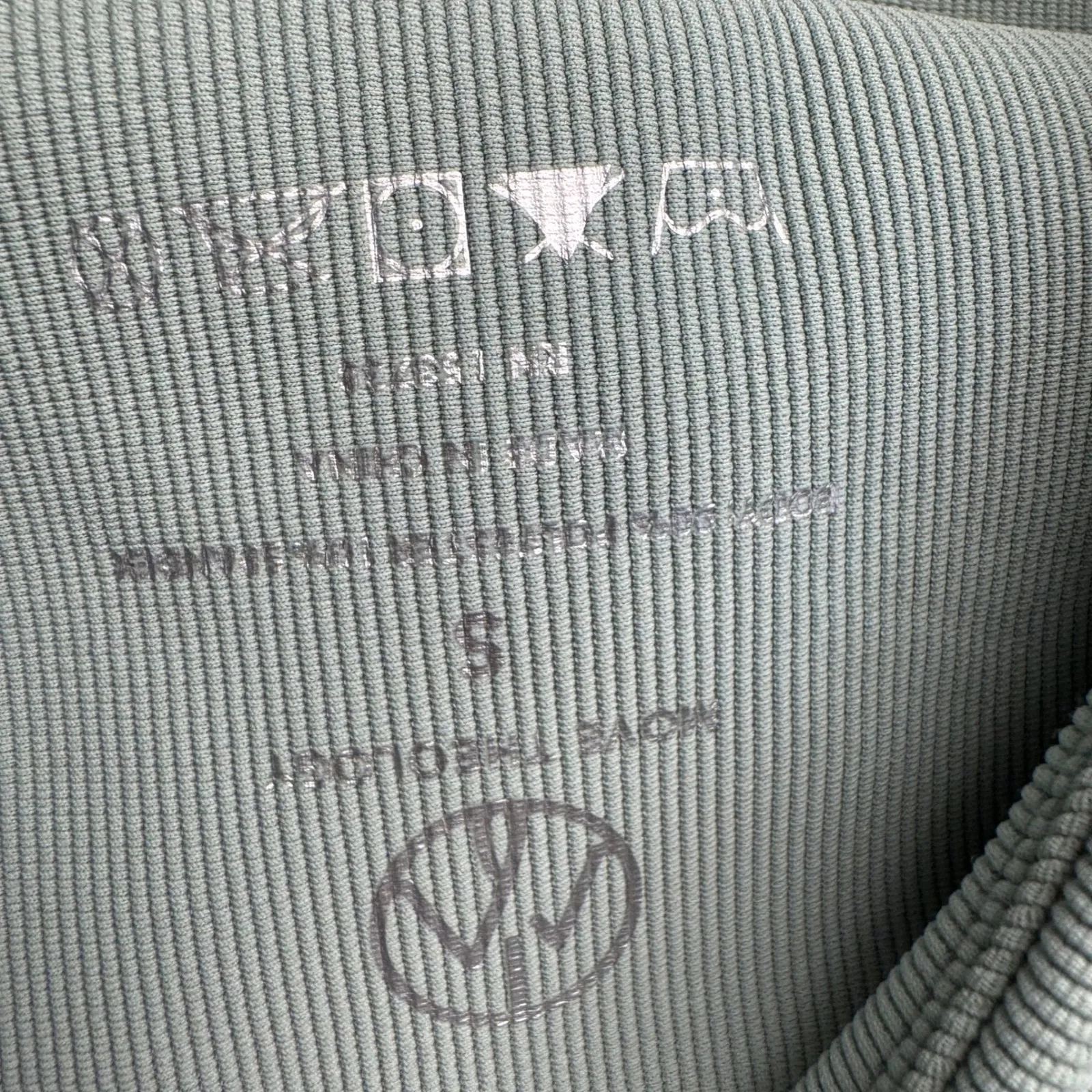 Move Theology MC23878MI Stripe Biker Shorts Ribbed Deluxe Stretch Athletic S Green - Image 4