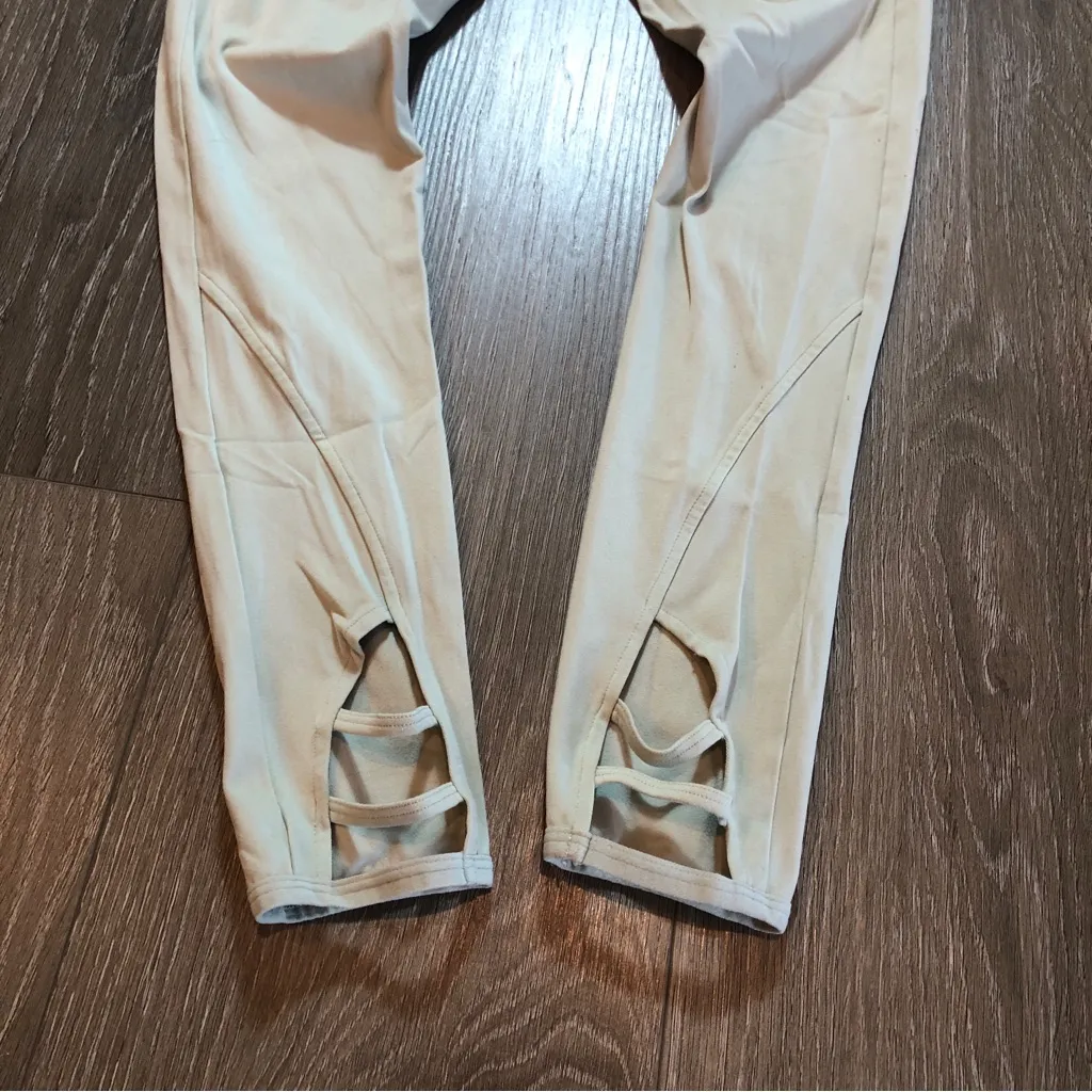 Gymshark Womens Poise Ribbed Cropped Leggings Pockets Green Size Small Athletic - Image 5