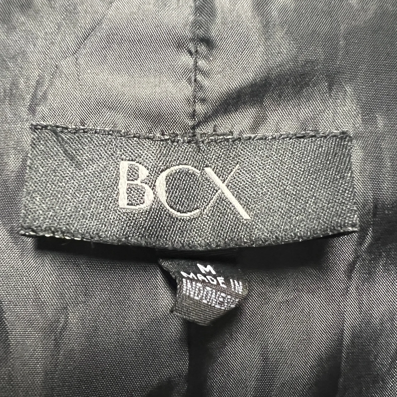BCX  Black Blazer Jacket Size Medium Button Front Folded Sleeves - Image 2
