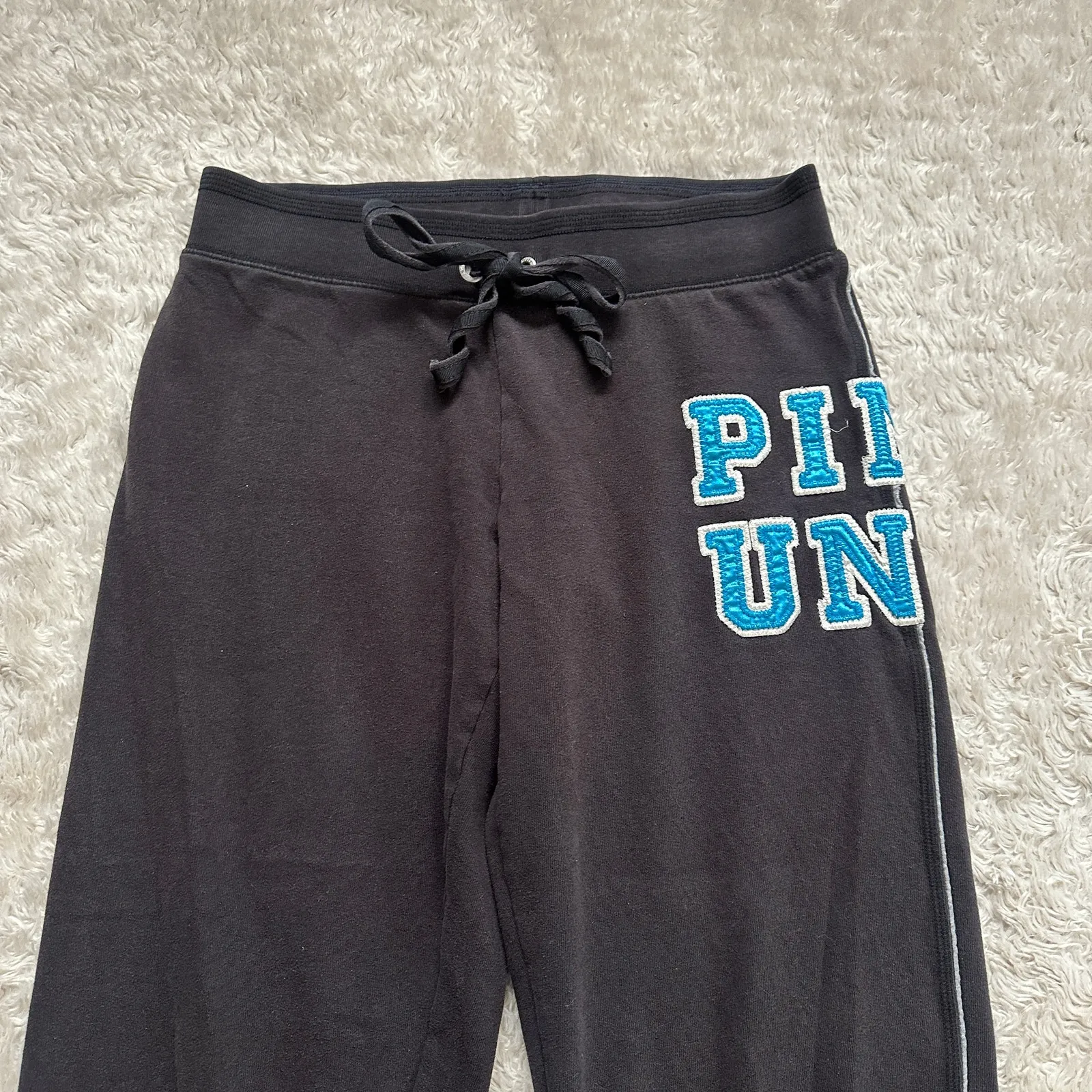 Vintage Y2K Victoria's Secret PINK Women's S Blue Joggers Sweatpants - Image 4