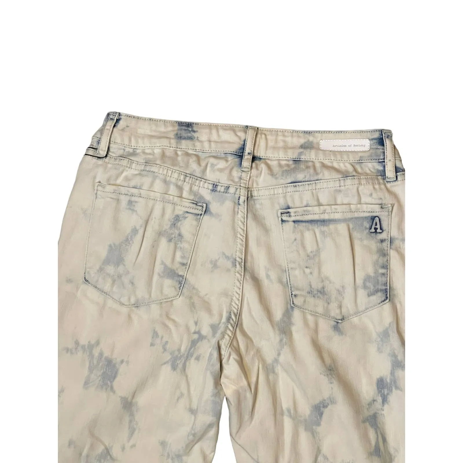 Article Of Society Women Carly Skinny Crop Jeans Frayed Hem Bleach Denim‎ 27 NWT - Image 8