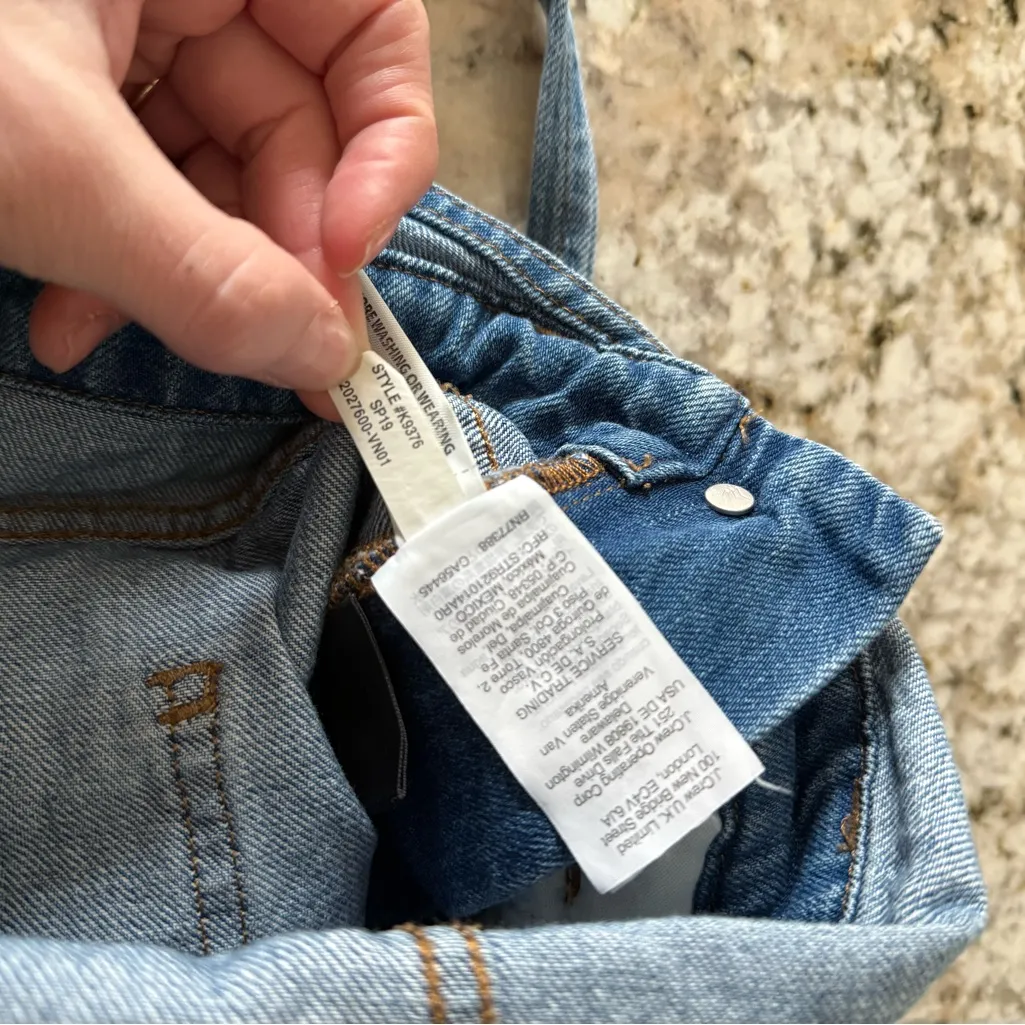 Madewell Denim Short Overalls Biballs Blue Jean Shorts Size M - Image 7