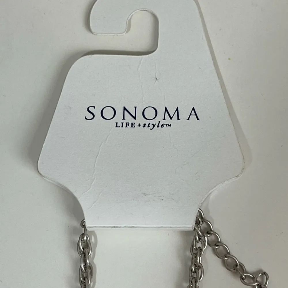 New, SONOMA Silver Tone Beaded Statement Necklace - Image 3