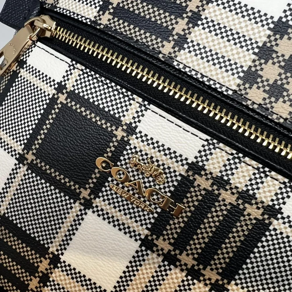 Kenley Backpack With Garden Plaid Print coach c8588 - Image 4