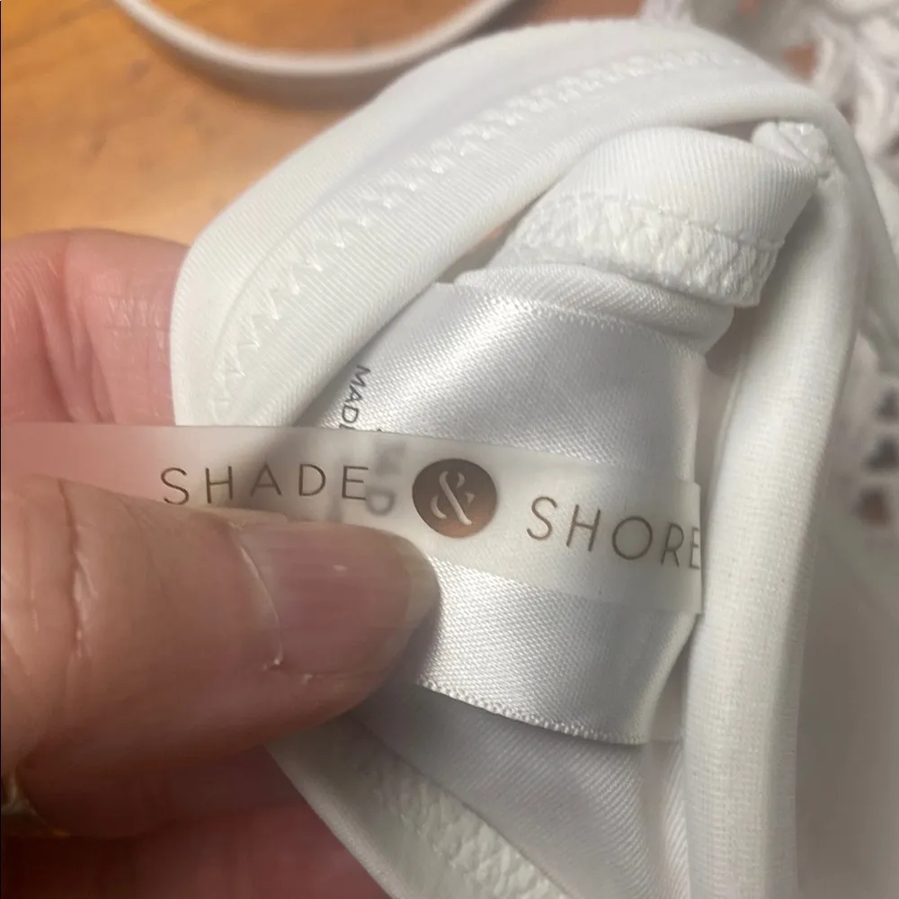 Shade & Shore White Crochet Bikini Top - Image 2