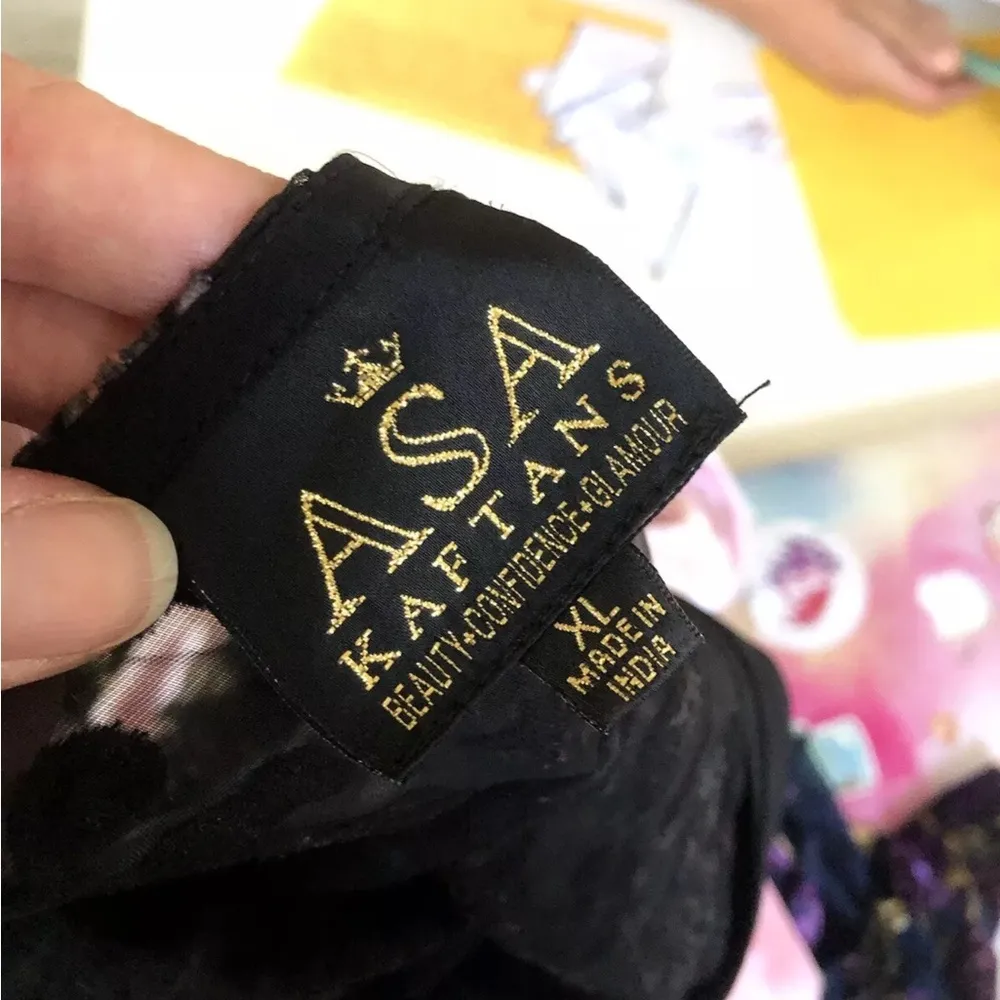 ASA Kaftans Low Back Dress in Black Size XL Made in India - Image 2