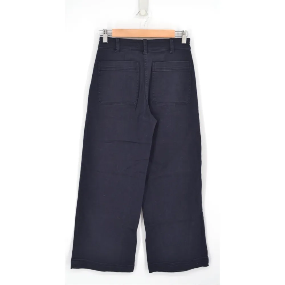 Everlane The Utility Wide Leg Crop Pants High Rise in Navy Blue Women's 0 - Image 5
