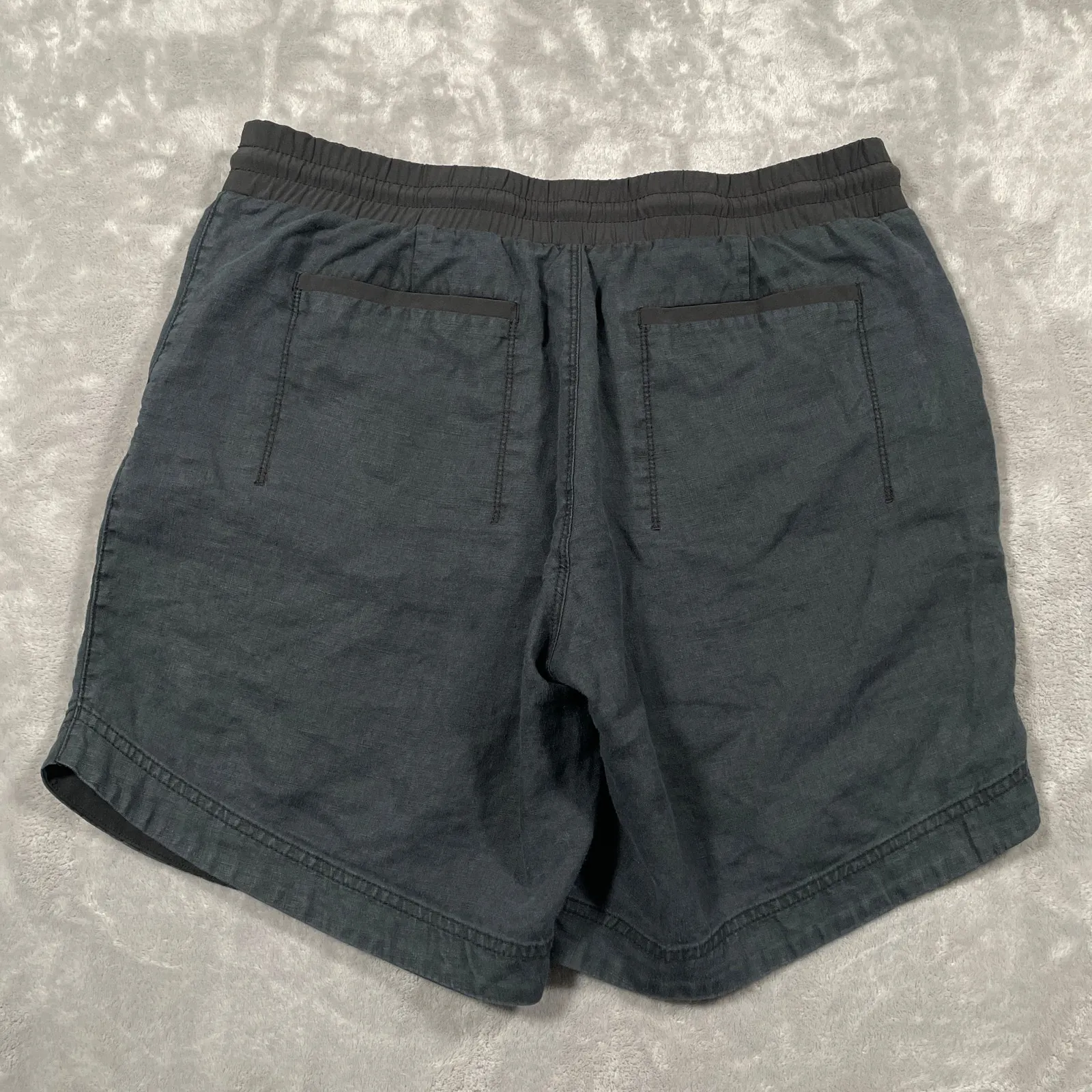 Athleta Beachside Bali Linen Short Women 12 Casual Vacation Resort Stretch Waist - Image 2