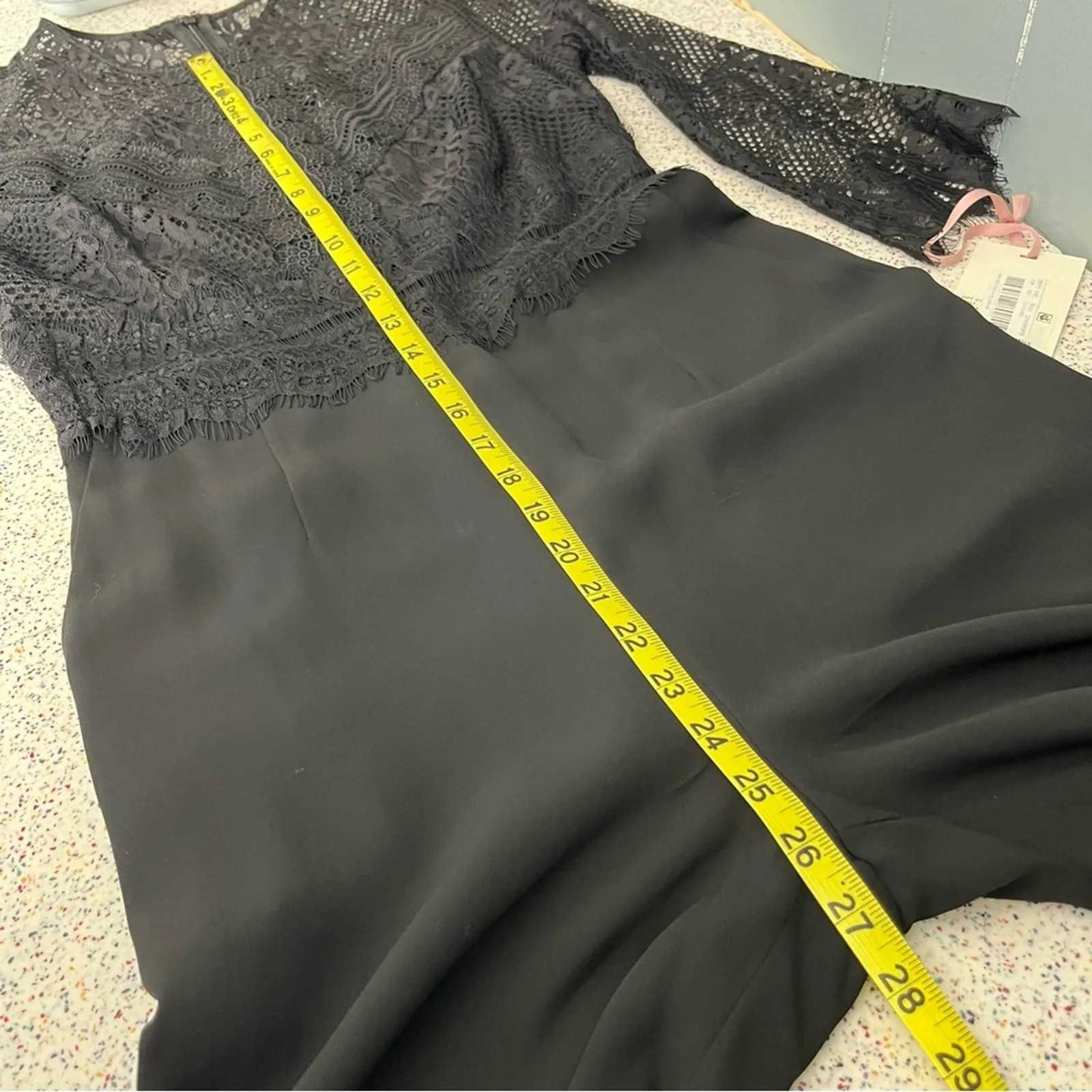 NWT Alex Marie Hailey Black Lace Chiffon Wide Leg Party Jumpsuit Women’s Size 6 - Image 13