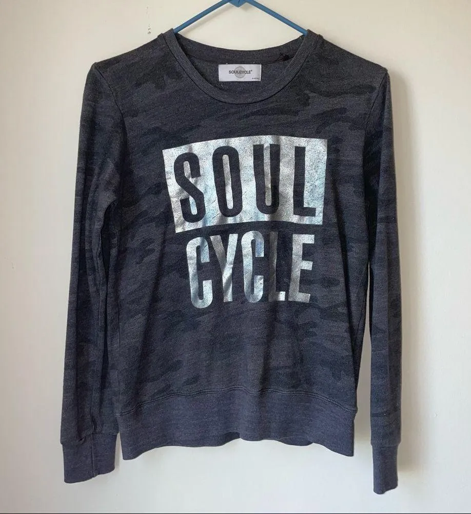 SoulCycle gray camo  crew sweatshirt - Image 2