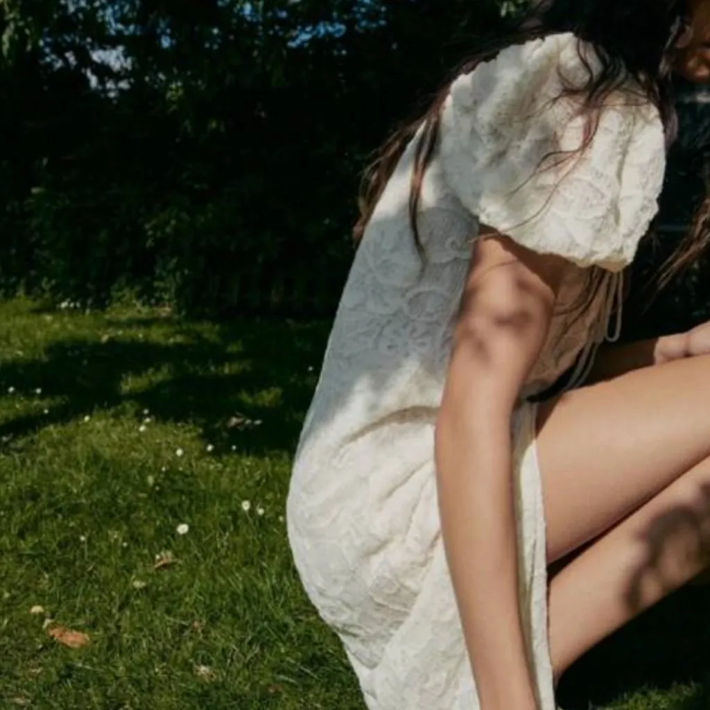 NWOT ZARA JACQUARD KNIT DRESS Romantic Y2K Lace Cottage Core Bloggers Fav - Image 4