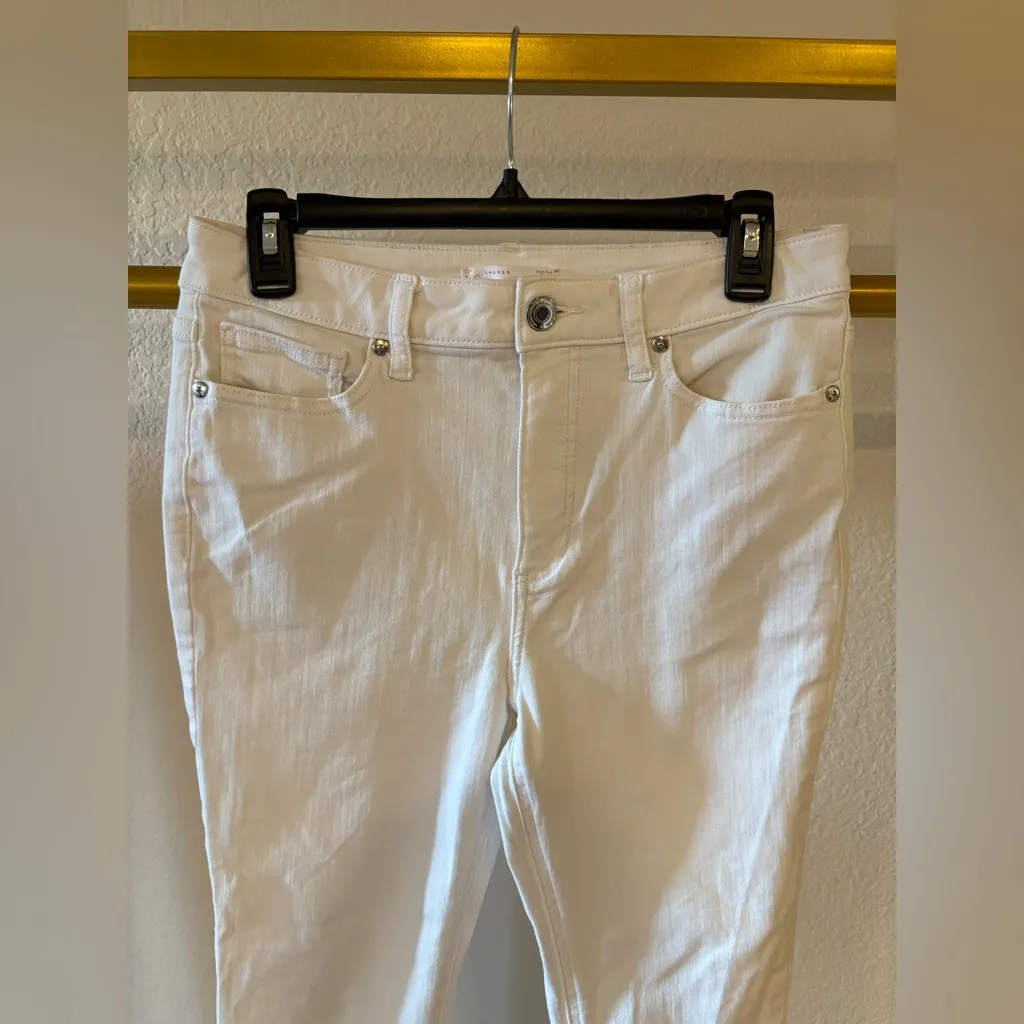 Women’s white denim skinny jeans, high rise skinny ankle 10 - Image 3