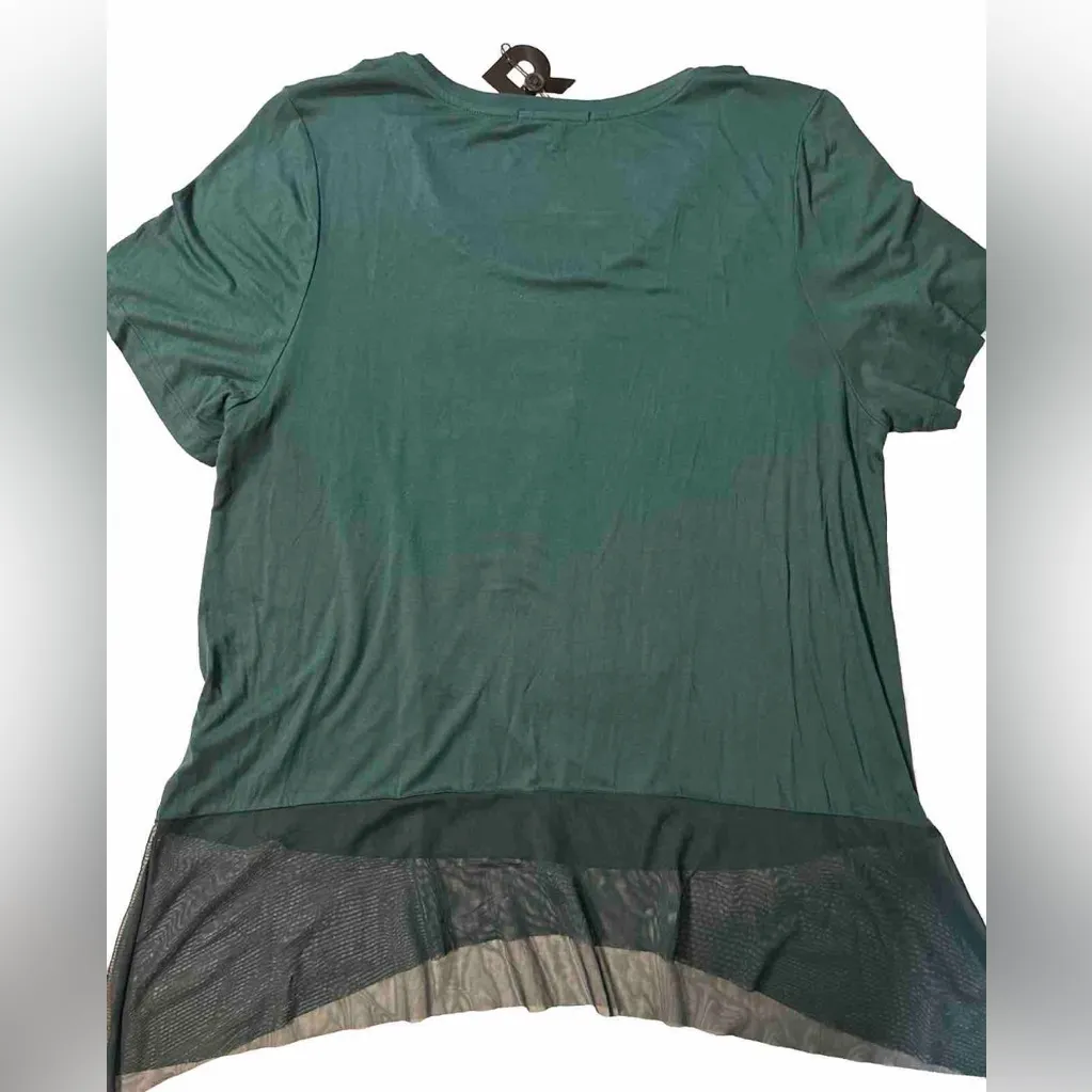 Rebel Wilson X Angels Shirt‎ Green W/ Gold Front Design Tulle Fabric On Hem 1X Size XL - Image 2